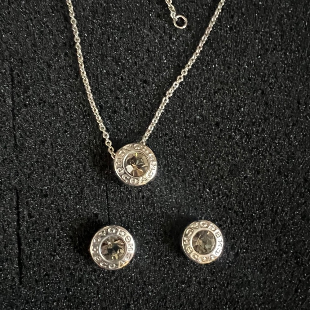 Coach Open Circle Stone necklace and stud earrings set - Picture 3 of 5